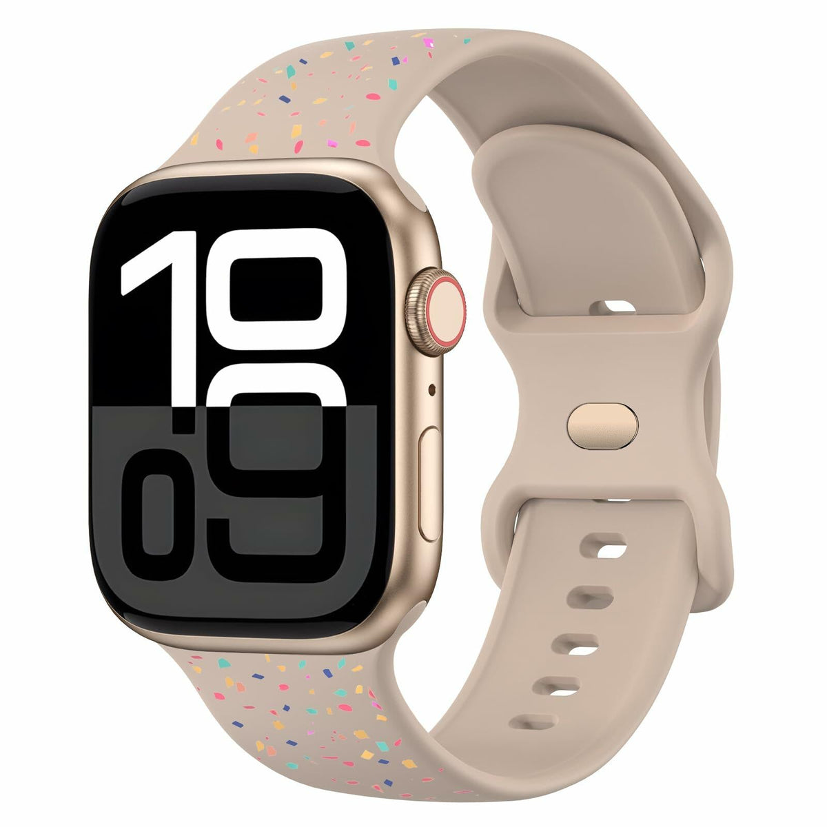 Vancle Apple Watch Band Silicone Sport Loop Milk Tea 38-49mm