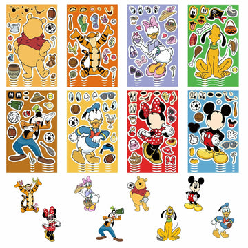 TaDadaPAO Cartoon Sticker Sheets 16 Count Red Anime Craft Party Supplies