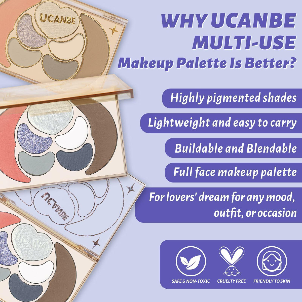 UCANBE All-In-One Makeup Kit 4 Eyeshadows 1 Blush 1 Bronzer 1 Highlighter