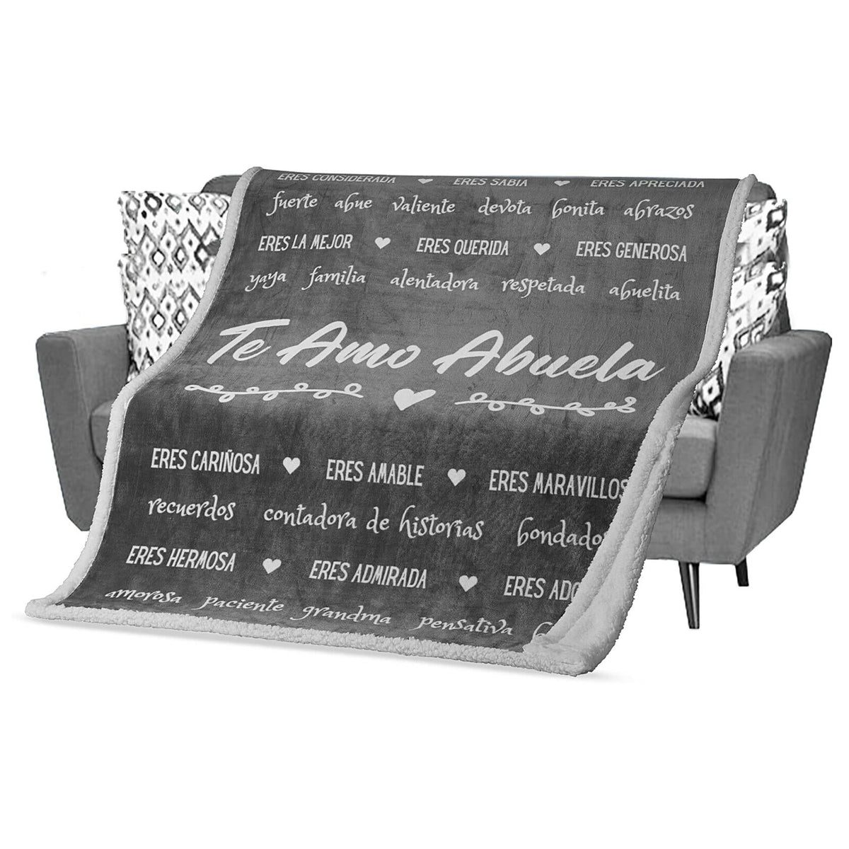 FILO ESTILO Abuela Blanket Sherpa Grey 60x50 Inches