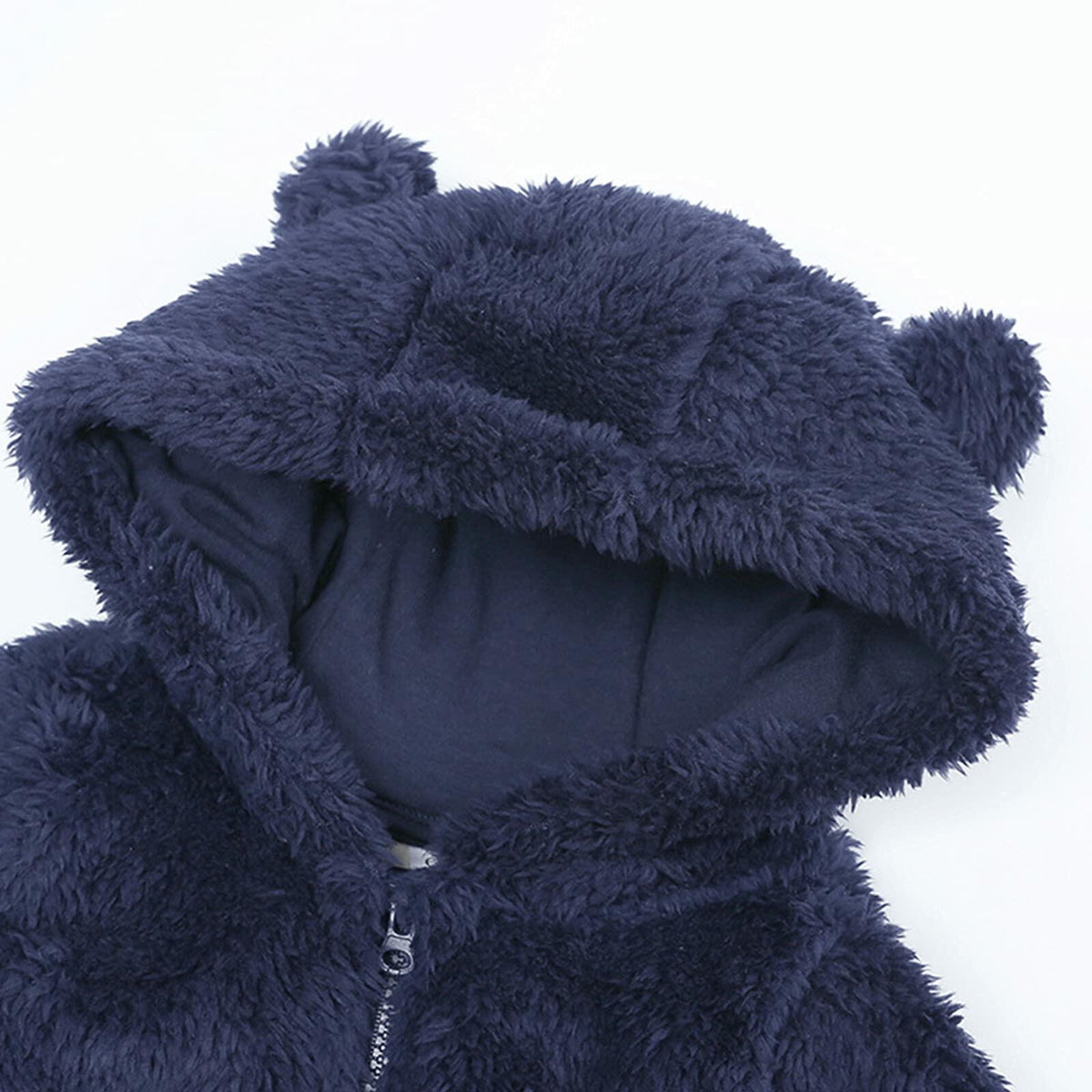 TAOHONG Baby Hooded Fleece Jumpsuit Snowsuit Bear Ear 3-6 months