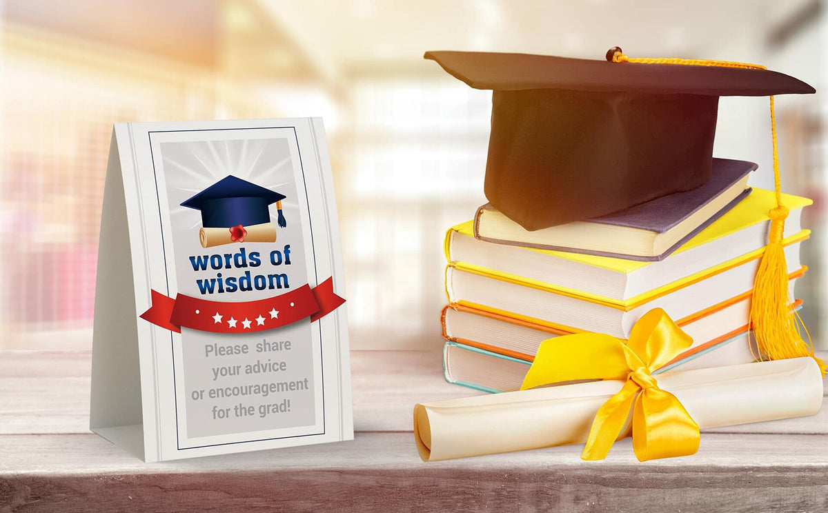 JYC11 2025 Graduation Sign & Words of Wisdom Cards 26 pcs Multi-color