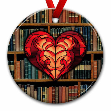 Kilyhome Ceramic Christmas Book Ornament Multi Color for Book Lovers
