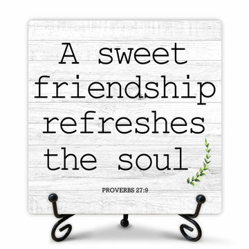Funny Desk Decor Friendship Sign Home Office Shelf Decoration 5x5 Inches