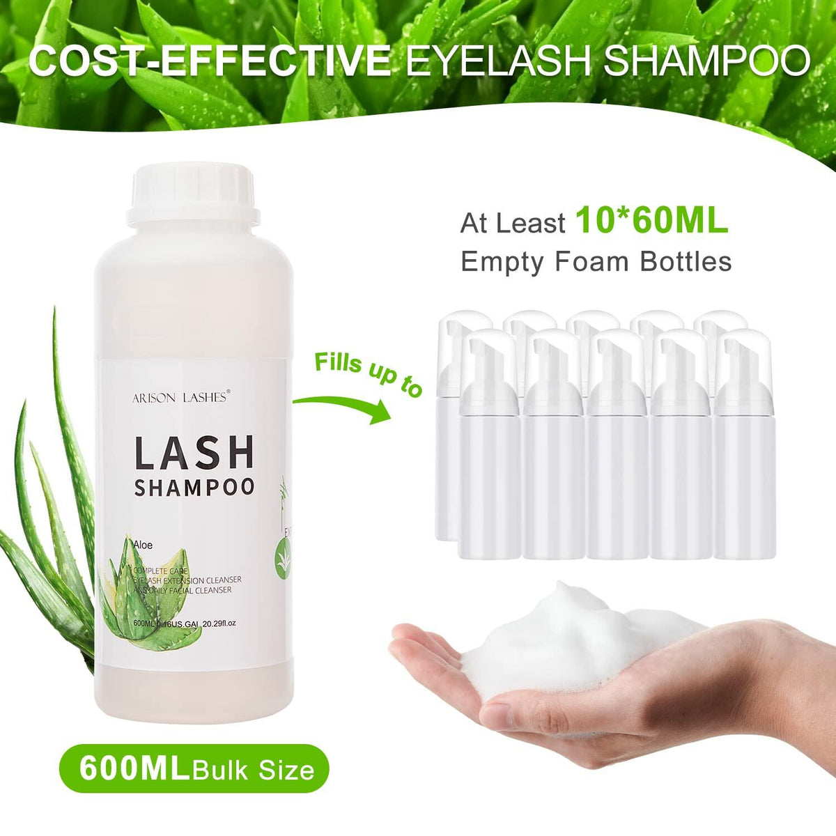 ARISON LASHES Lash Shampoo 150ml Eyelash Extension Cleanser Foaming