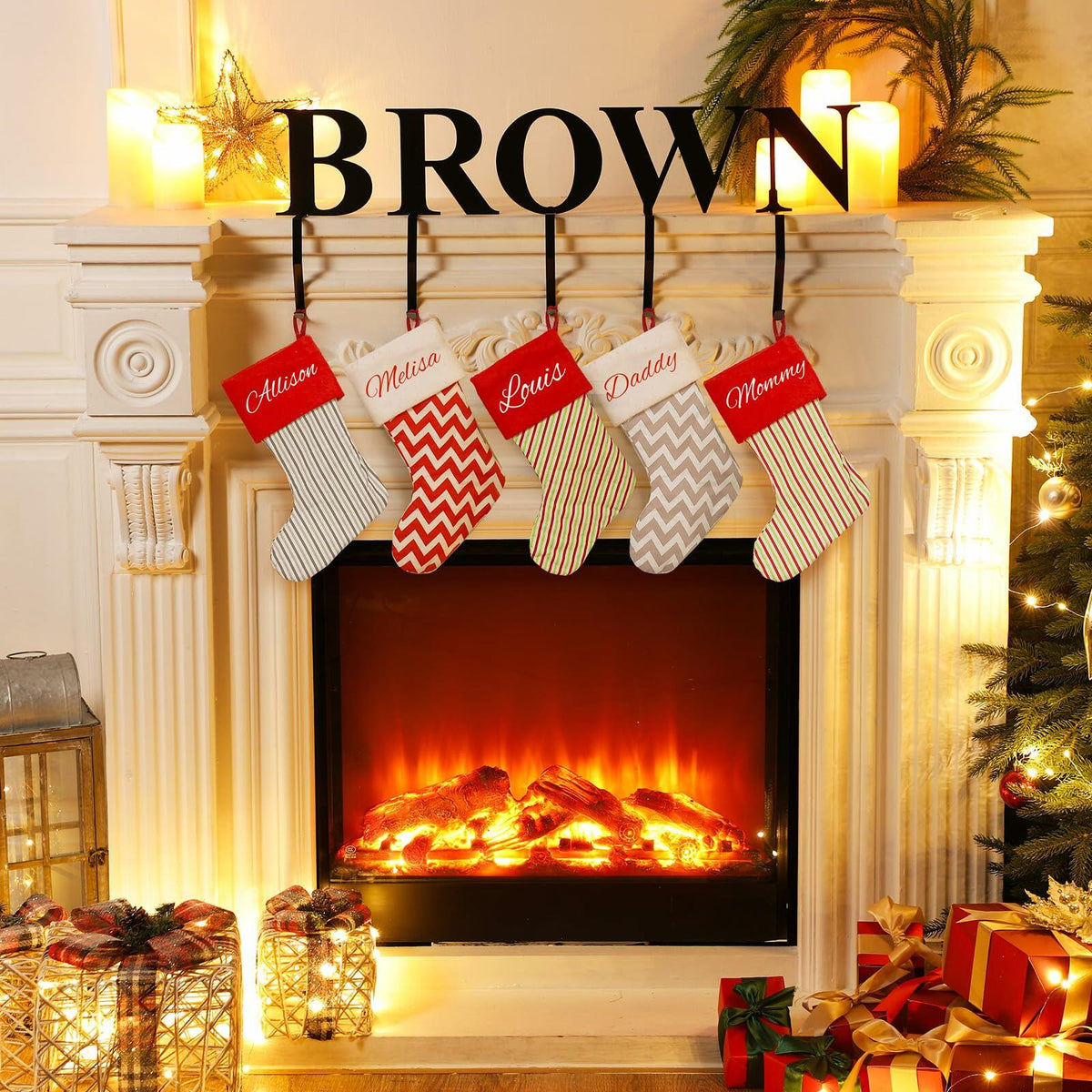 MorningRo Metal Christmas Stocking Holder Letter Y 6 Inch Mantel Decor