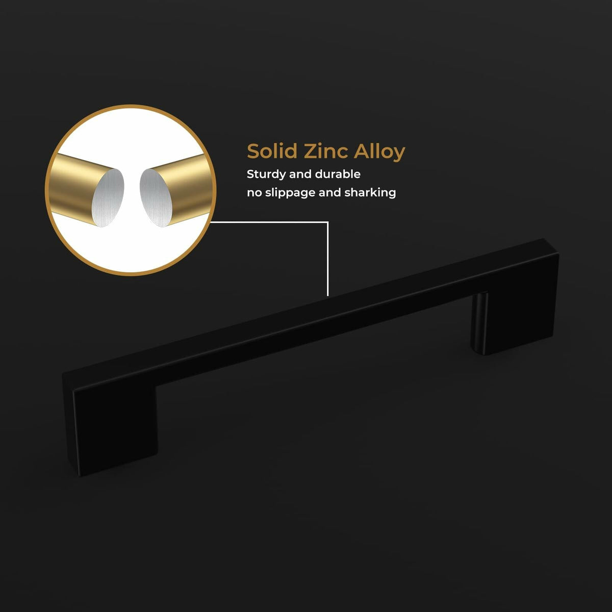 Haliwu 10 Pack Black Cabinet Handles 3-3/4 Inch Hole Center Modern Pulls
