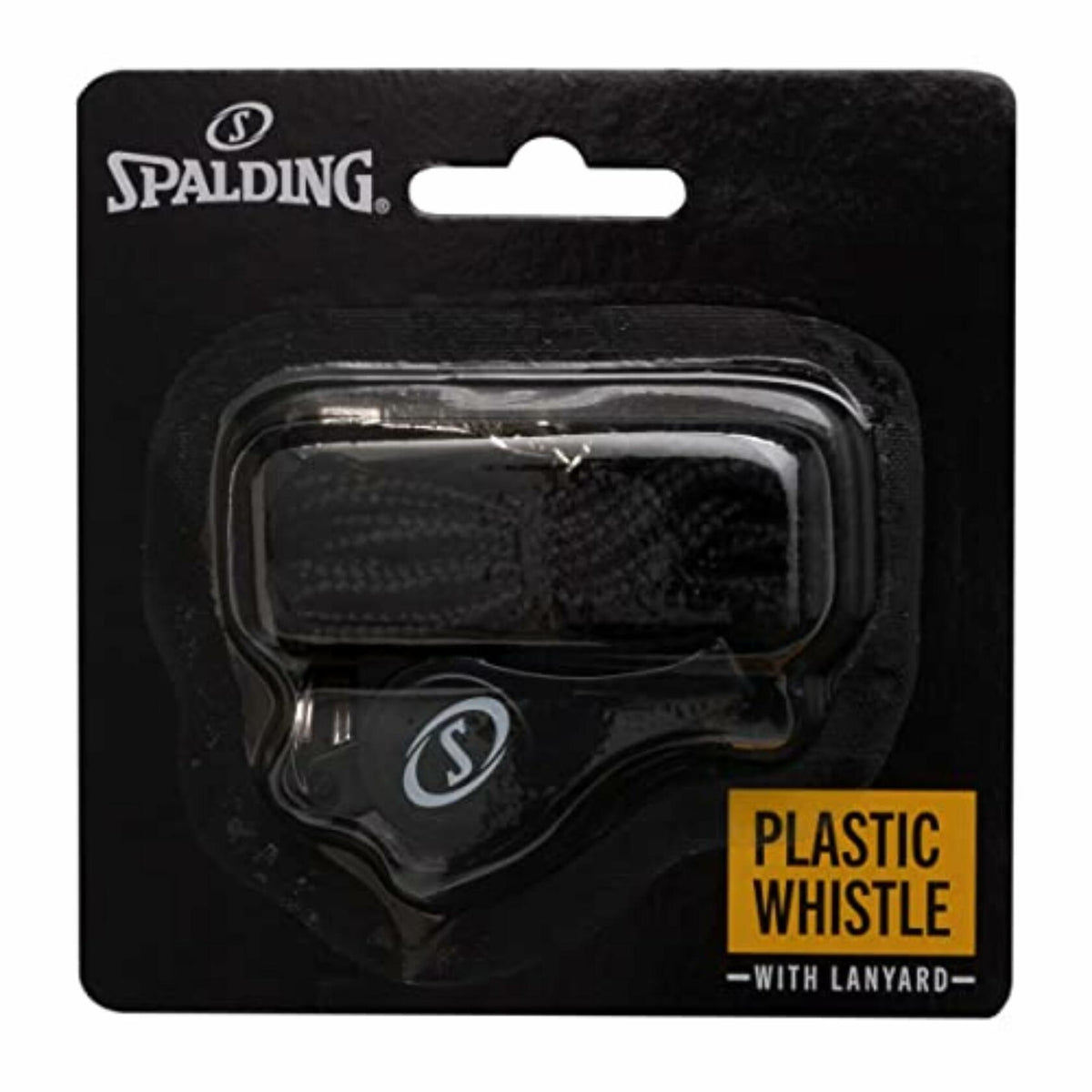 Spalding Plastic Whistle with Lanyard Black 1-Pack
