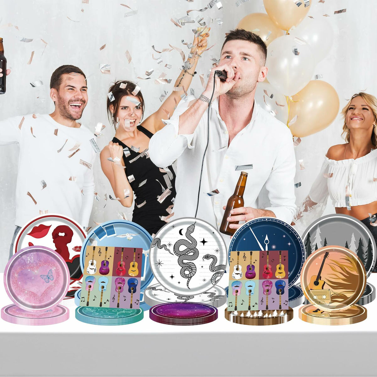 Music Themed 75Pcs Birthday Party Decorations & Tableware for Girls Fans