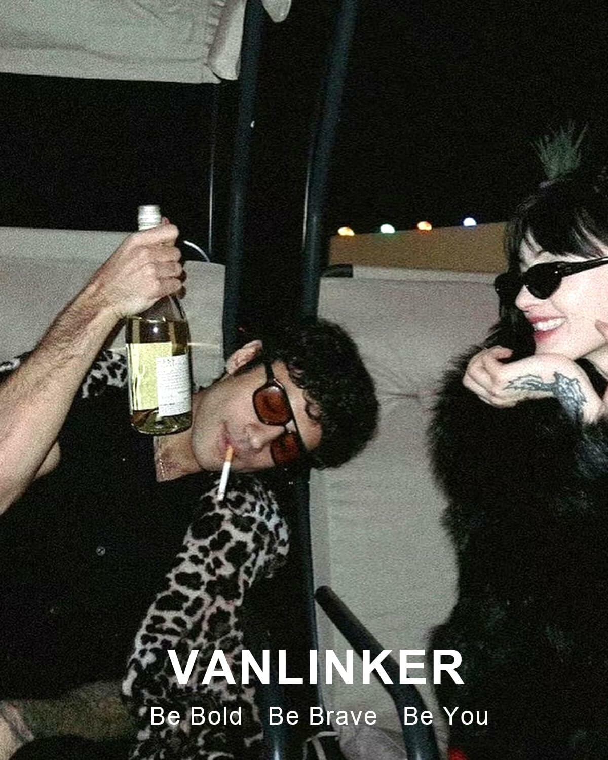 VANLINKER Retro 70s Square Aviator Sunglasses Green VL9816
