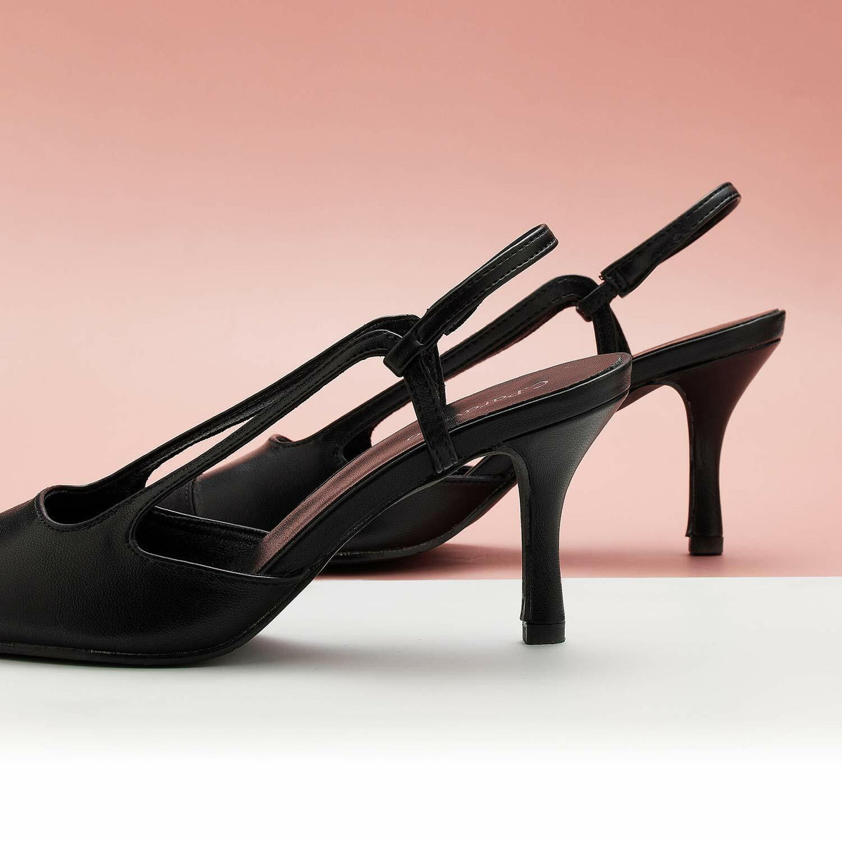C.Paravano Women's Pointed Toe Slingback Pumps Black Size 9.5