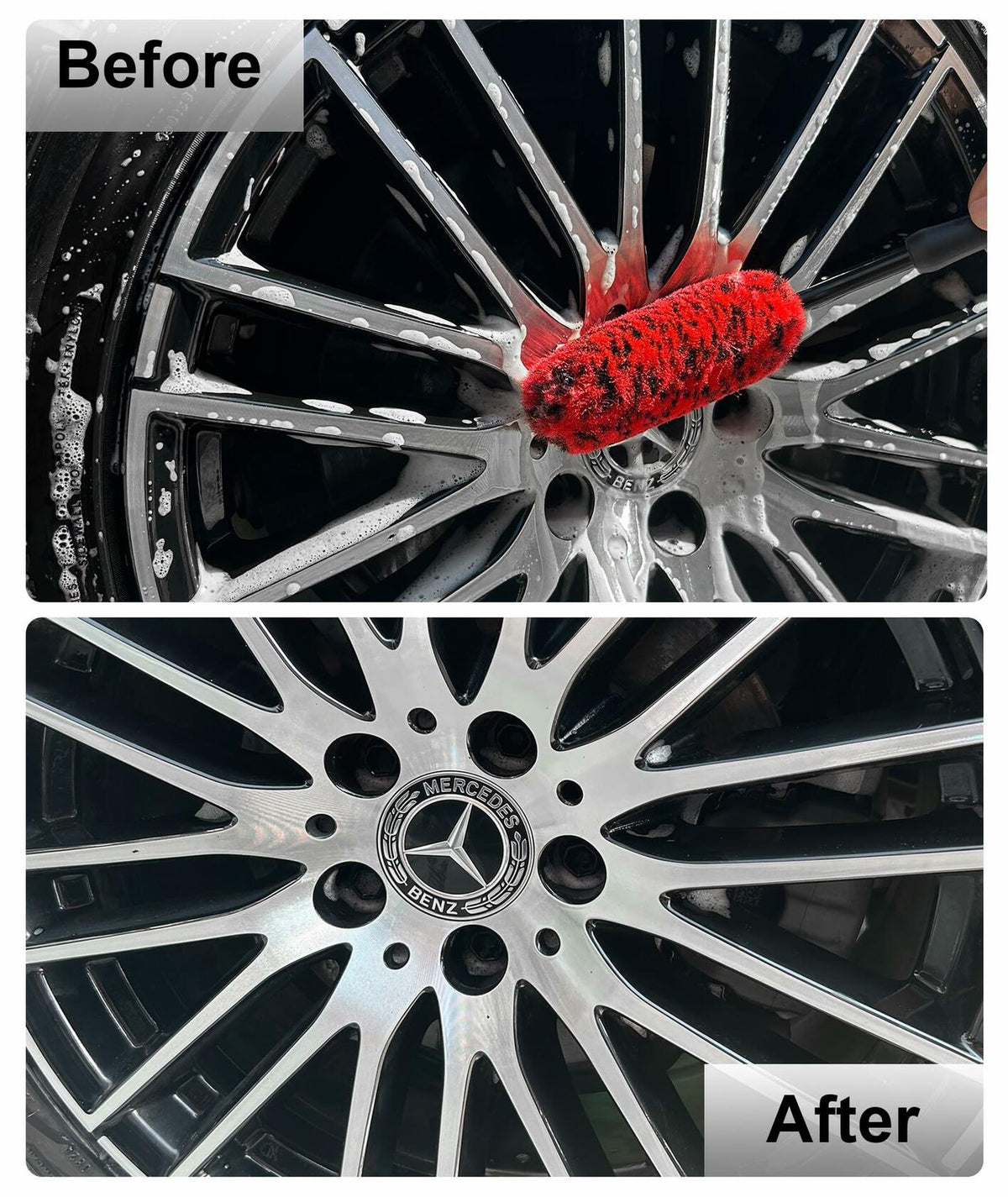 YILANBON Wheel Brush Soft Dense Fibers Car Rim Clean 2PCS