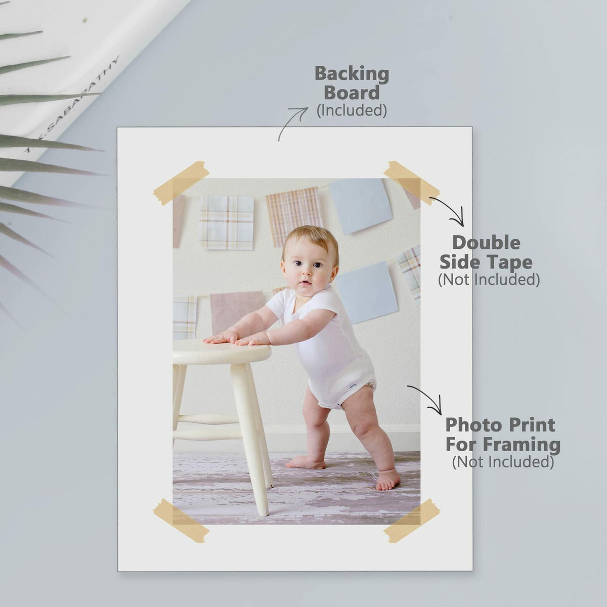 Somime 10 Pack 5x7 White Picture Mats with Backing Acid Free Photo Boards