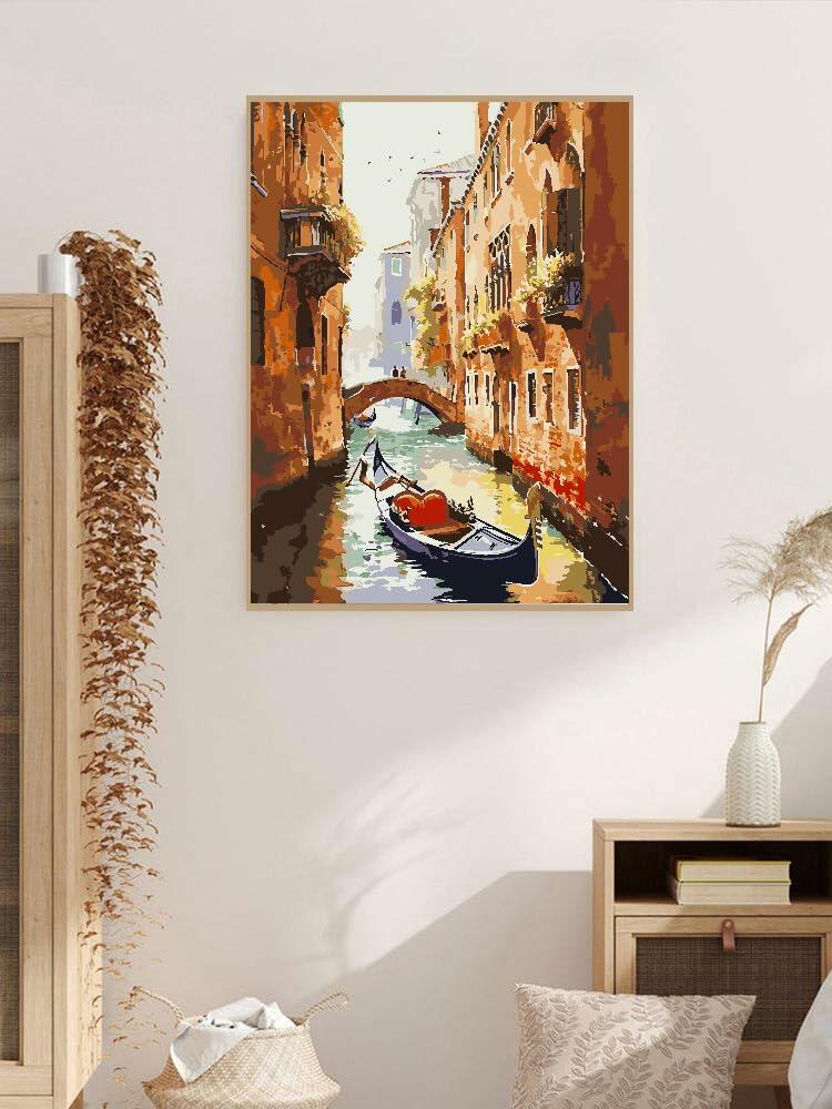 ZRIZQ Paint by Number Kit for Adults 12x16 Canvas City Colorful Box