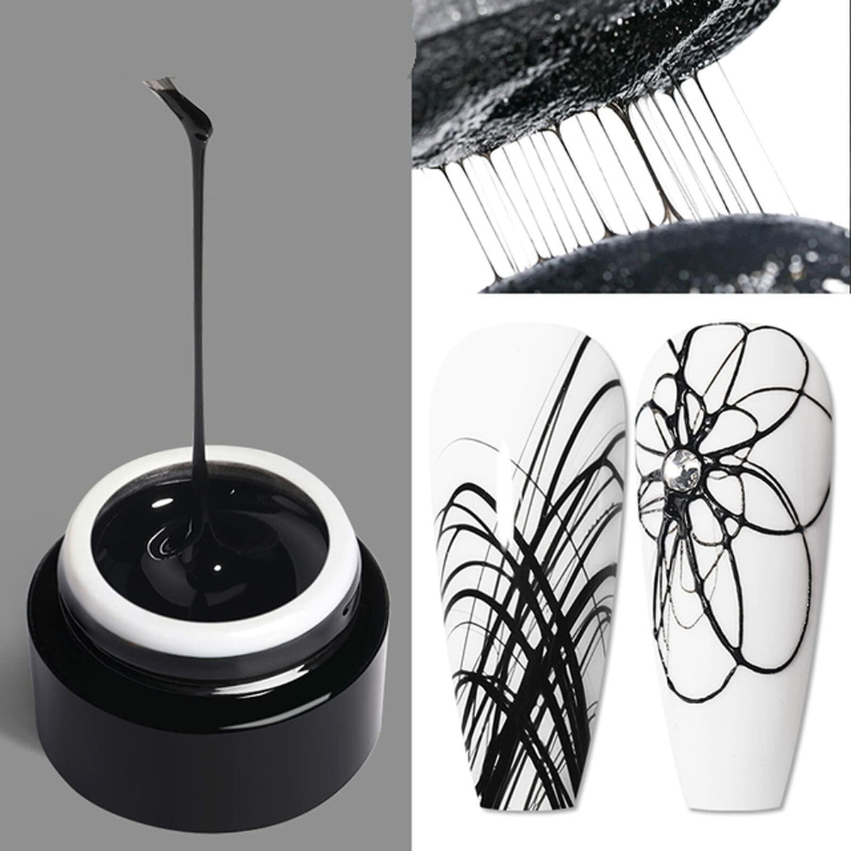 Vonrui Black Spider Gel Nail Art Paint UV LED Manicure Nail Gel