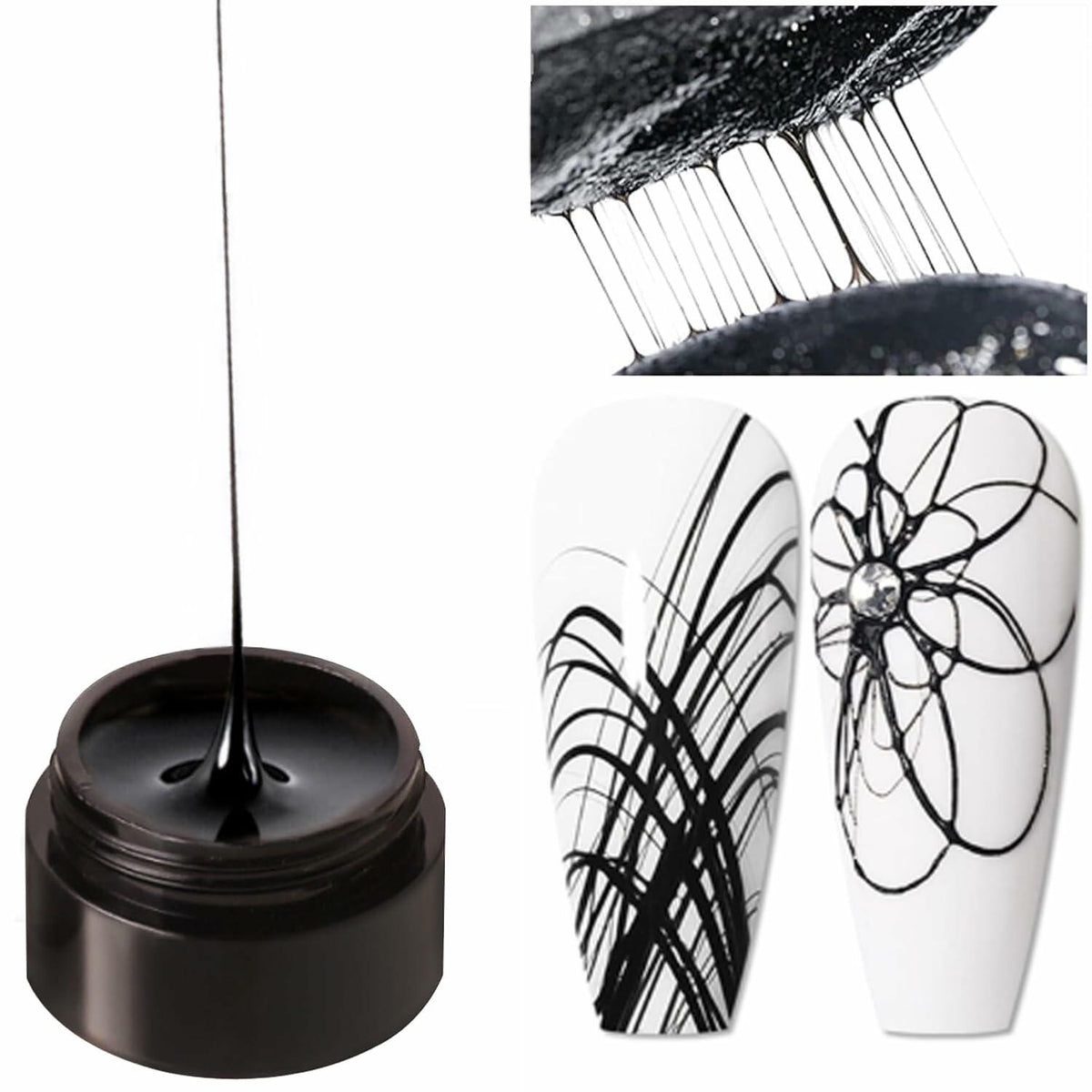 Vonrui Black Spider Gel Nail Art Paint UV LED Manicure Nail Gel