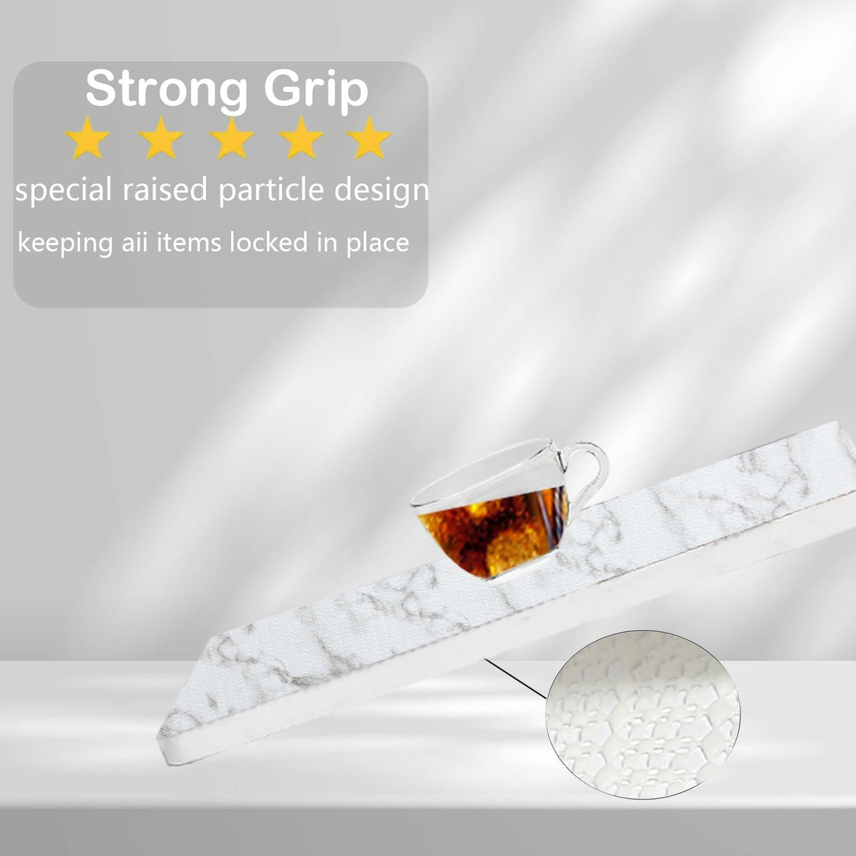 NCANBUS Shelf Liner Non-Slip Waterproof Marble 18in x 20ft Thick Strong Grip