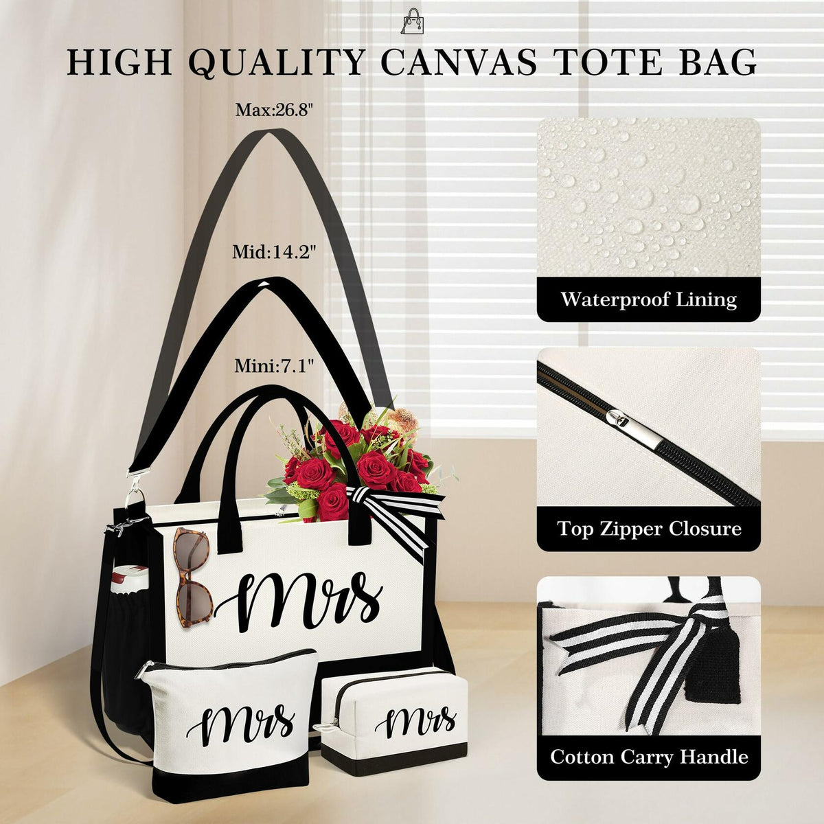 YOOLIFE Bride Tote Bag Bridesmaid Proposal Gift Wedding Bridal Shower