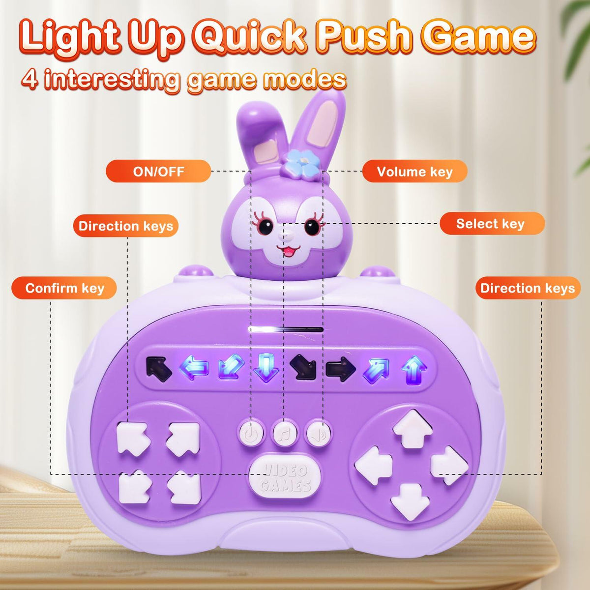 Hand-Held Rhythm Master Dance Machine Educational Toy Purple Bunny Kids 3-12