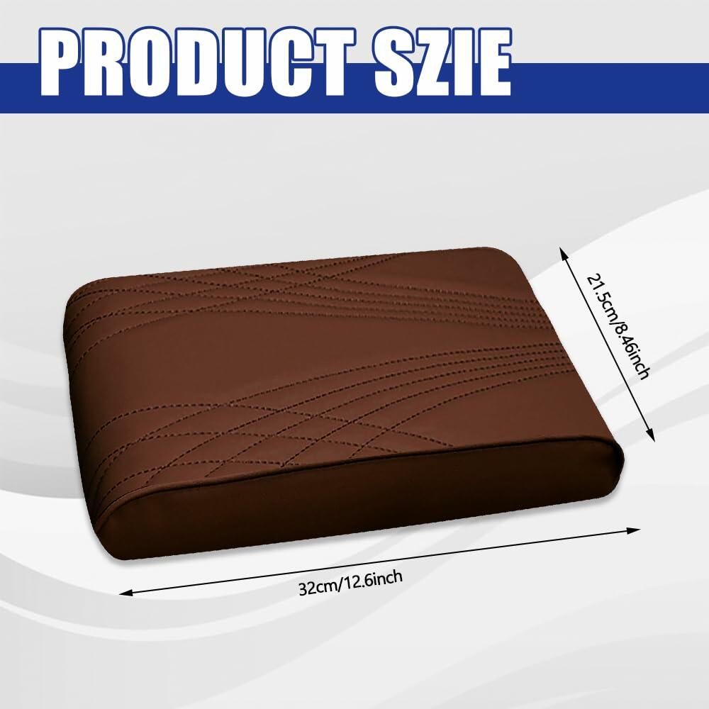 RGOAANC Car Console Armrest Cover Leather Memory Foam 12.6x8.5 Universal