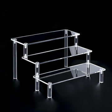 TECHSHARE Clear Acrylic 3-Tier Display Stand Organizer Transparent