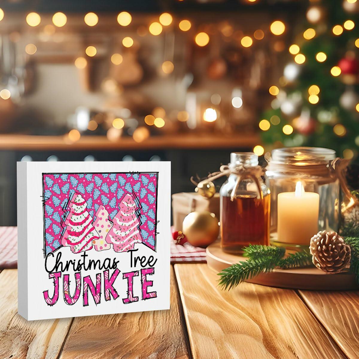 Pink Christmas Tree Decorations Funny Merry Xmas Decor 5x5 inches