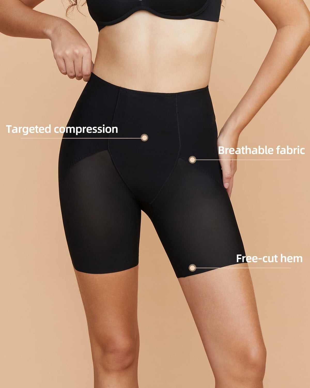 Zoe Jacobs Butt Lifting Shapewear Shorts Tummy Control Black XL