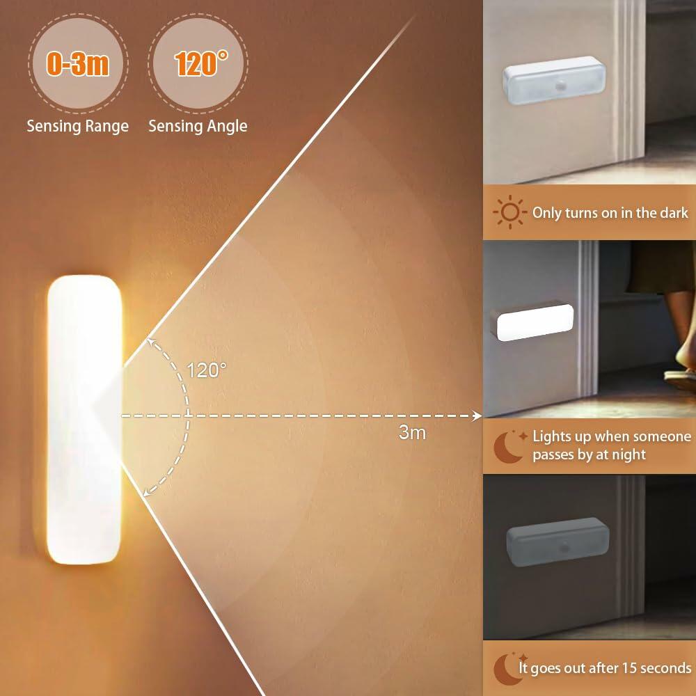 Peayale LED Motion Sensor Nightlight Rechargeable Cordless White Wall Light