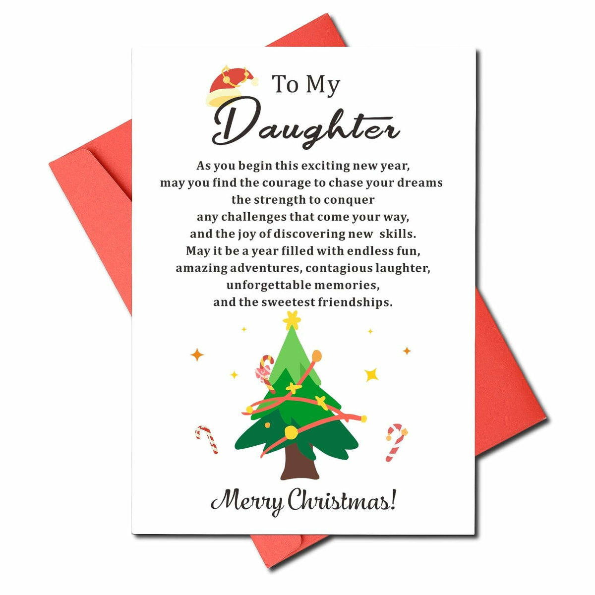 TI-EDC Sentimental Christmas Cards for Daughter - Merry Xmas Gifts