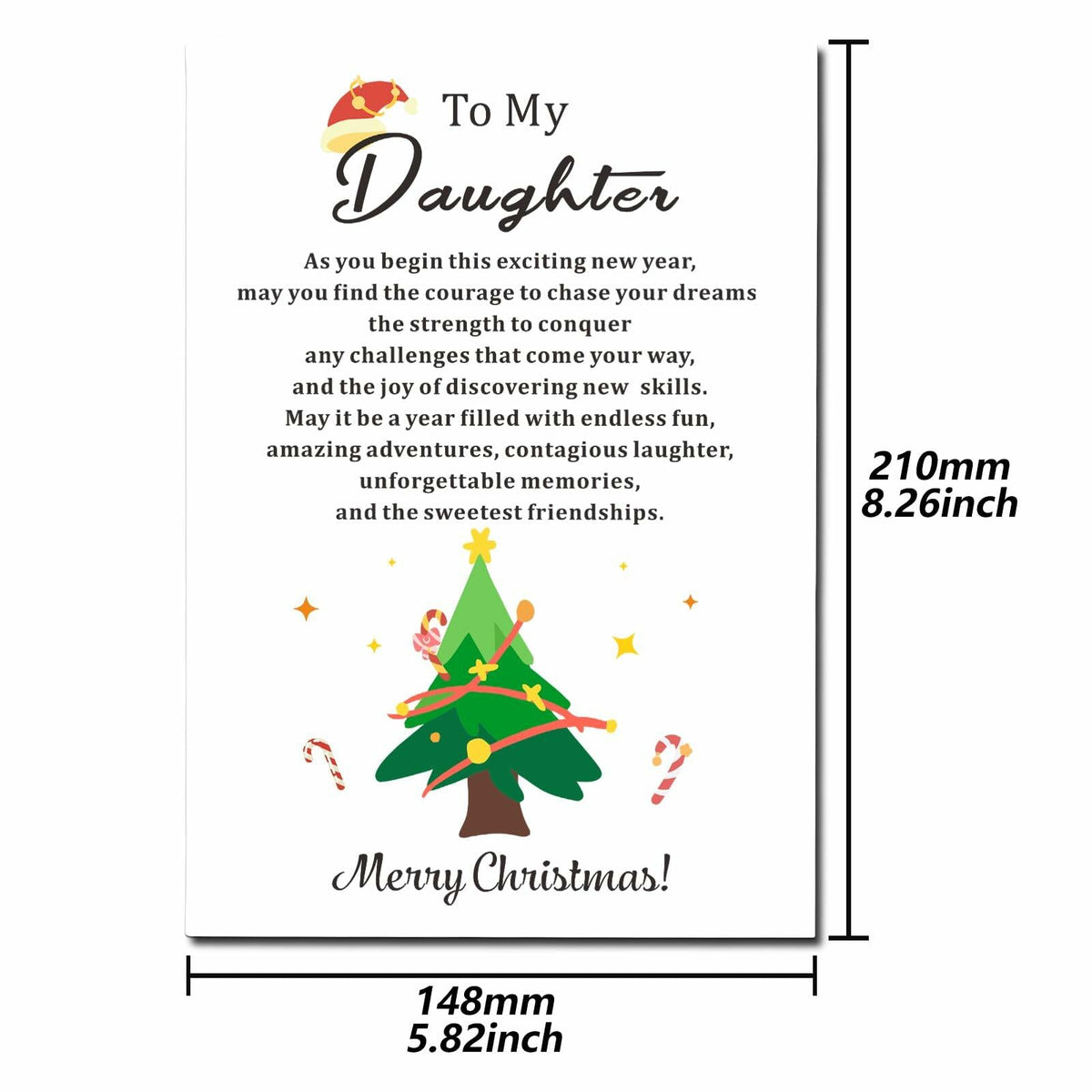 TI-EDC Sentimental Christmas Cards for Daughter - Merry Xmas Gifts