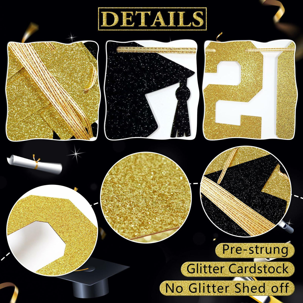 Glitter Class of 2025 Lawyer Graduation Banner Decor Party Supplies