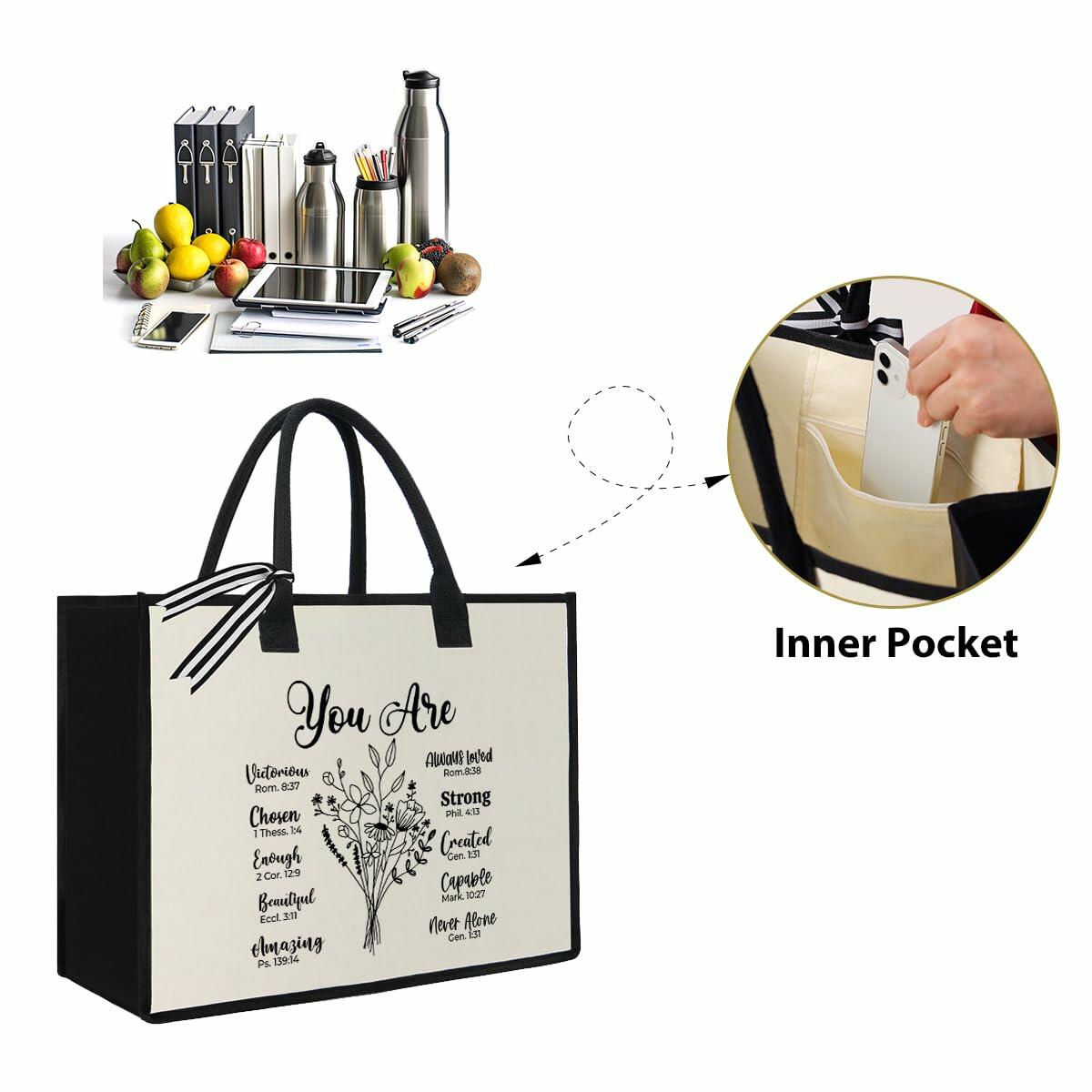 XFW Christian Tote Bag Religious Thanksgiving Gift for Women Colleague Friends