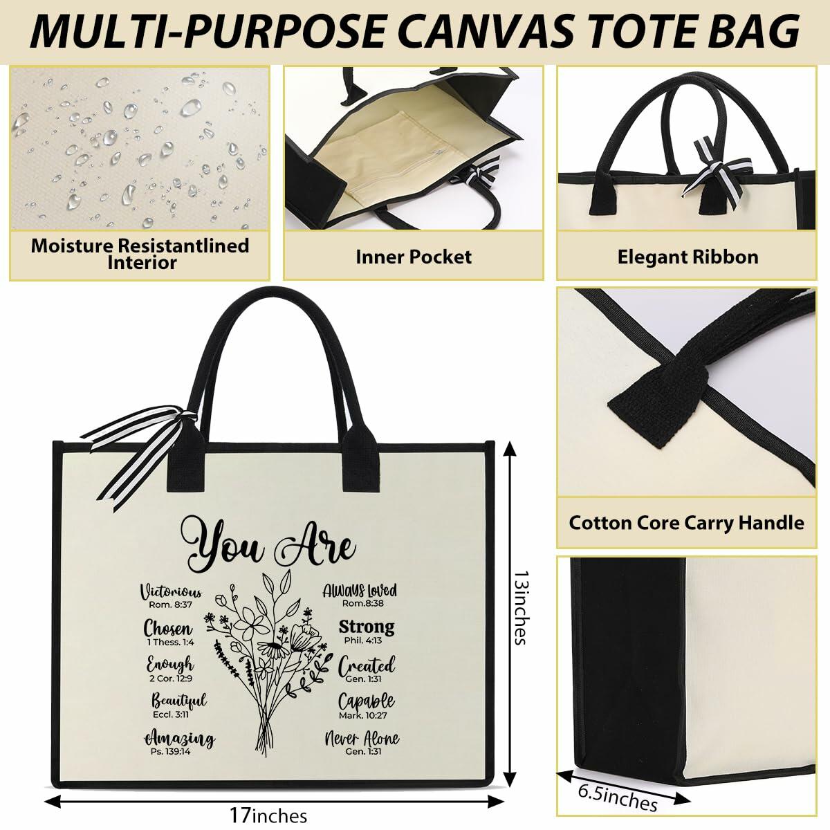 XFW Christian Tote Bag Religious Thanksgiving Gift for Women Colleague Friends