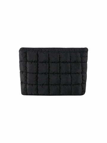 Verdusa Women's Puffy Quilted Makeup Bag Cosmetic Clutch Black One-Size