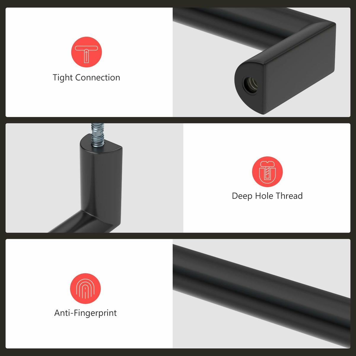 homdiy 25Pack 5in Matte Black Cabinet Handles 128mm Hole Centers
