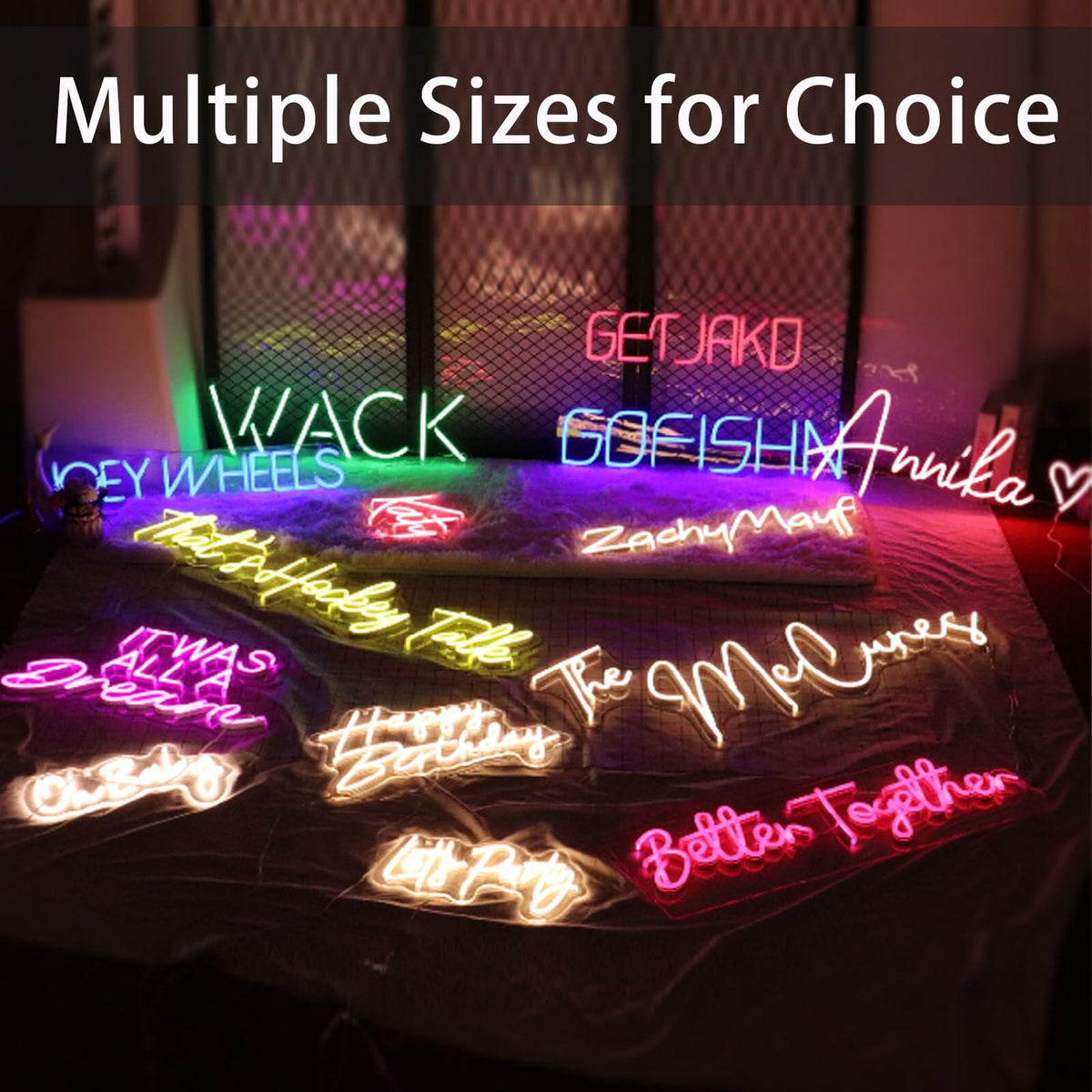 Neon Sign LED Wall Decor Pink Blue USB Powered Dimmable Light