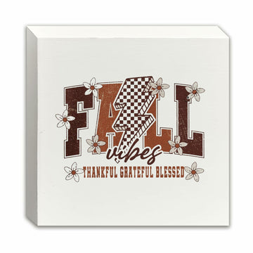 Ty-mh-019 Retro Fall Thanksgiving Wooden Box Sign 5x5 Inches