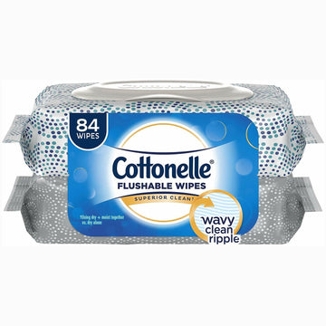 BestBy06/27 Cottonelle Fresh Care Flushable Cleansing Cloths 1-Ply White 84 Pack