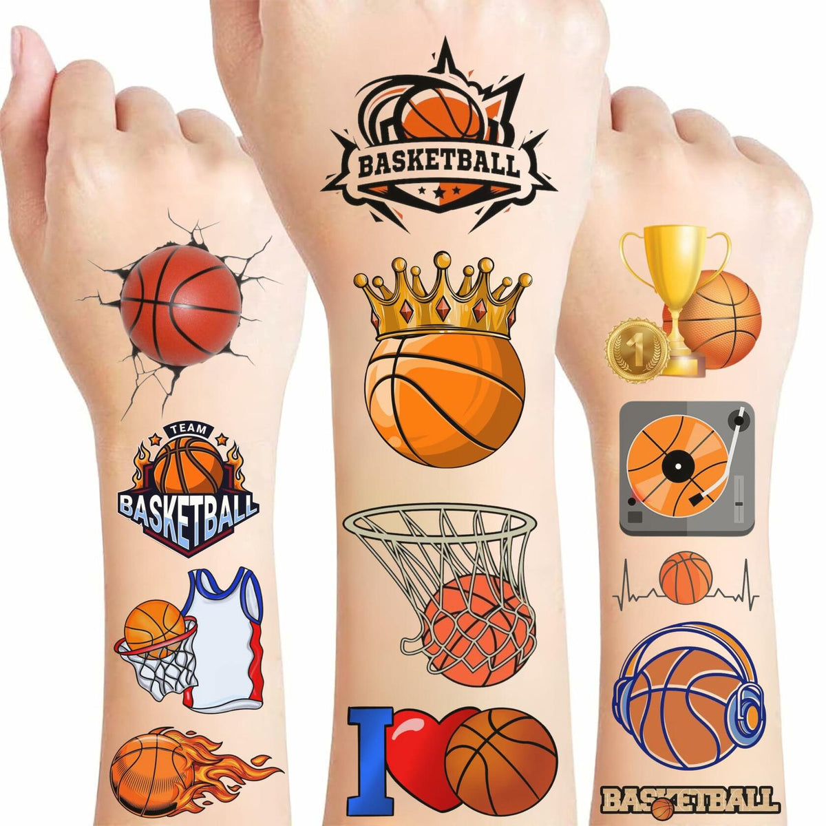 Basketball Temporary Tattoos Party Favors Kids Gift 0.04lb Pack