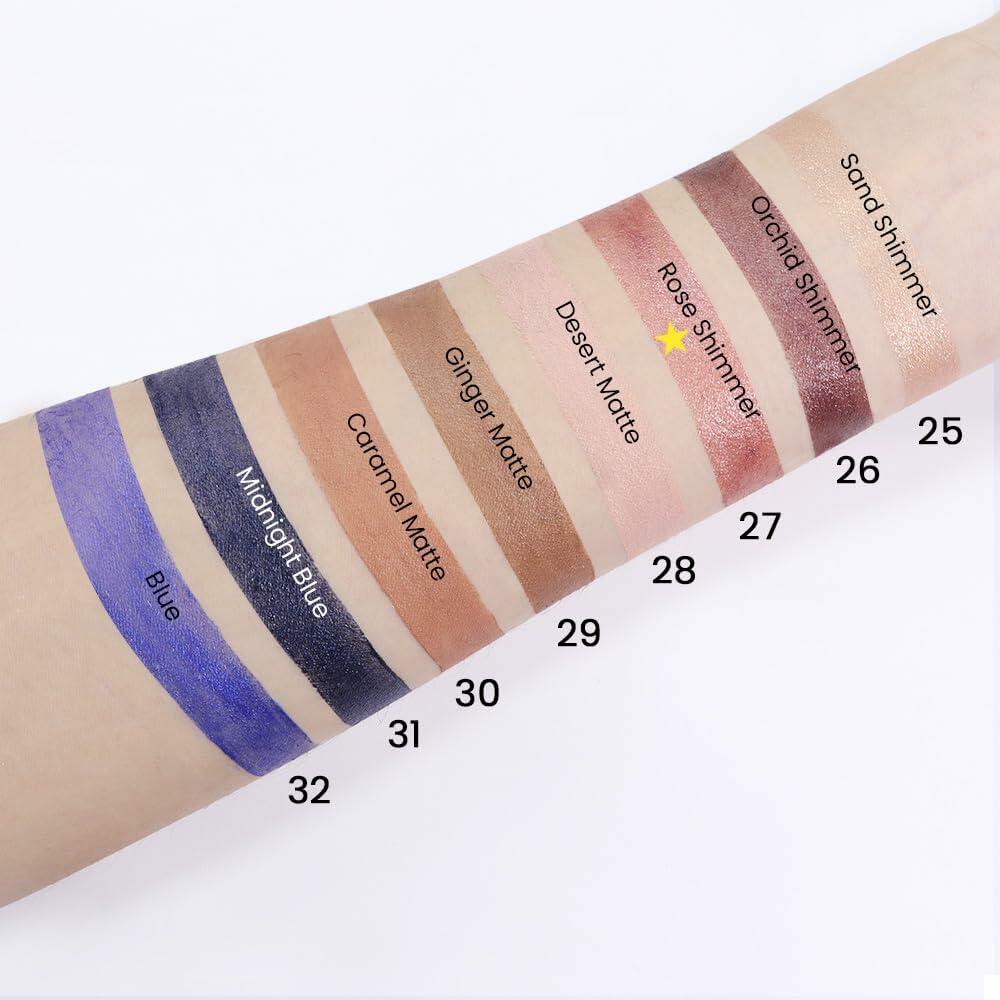 evpct 2Pcs Cream Waterproof Eyeshadow Sticks Set Rose Shimmer Matte 27+27