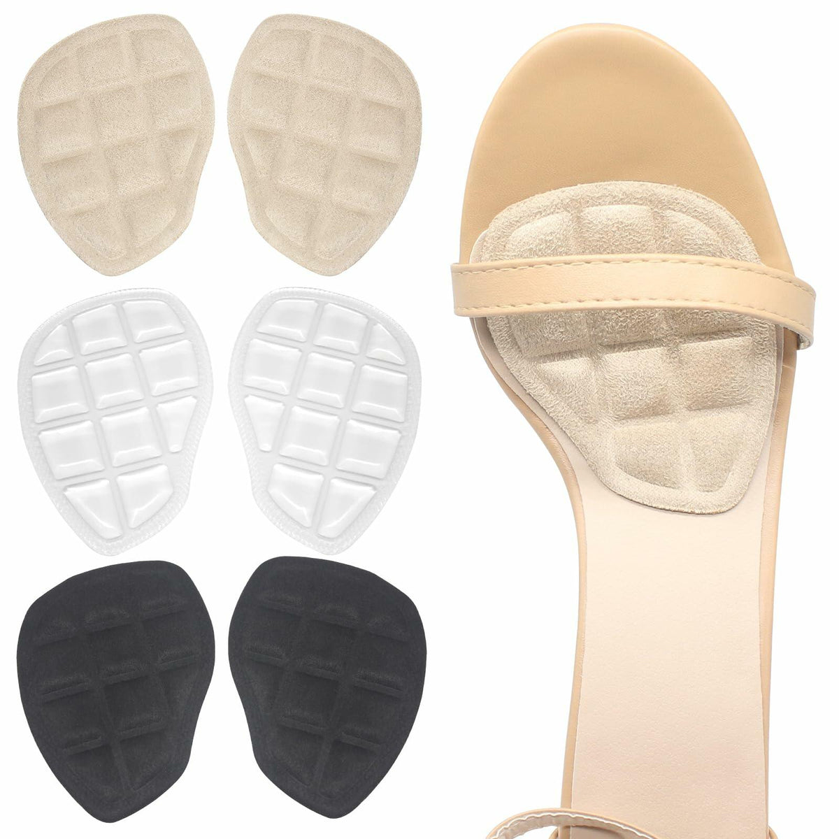 Skyfoot Metatarsal Foot Pads Ball of Foot Cushions Anti Slip 3 Pairs