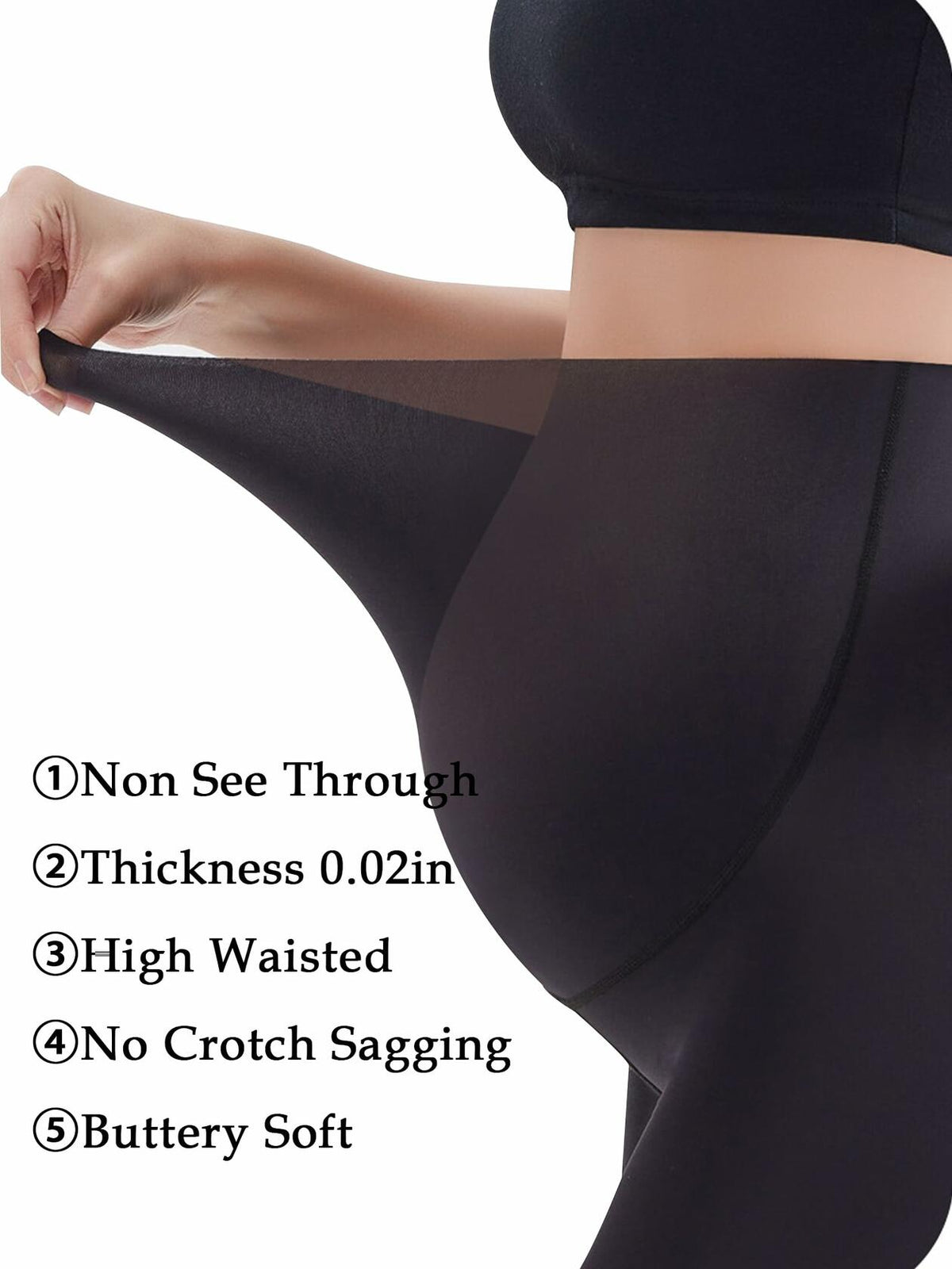 Maternity Yoga Shorts Over Belly Bump UV Block Buttery Soft Black Size S