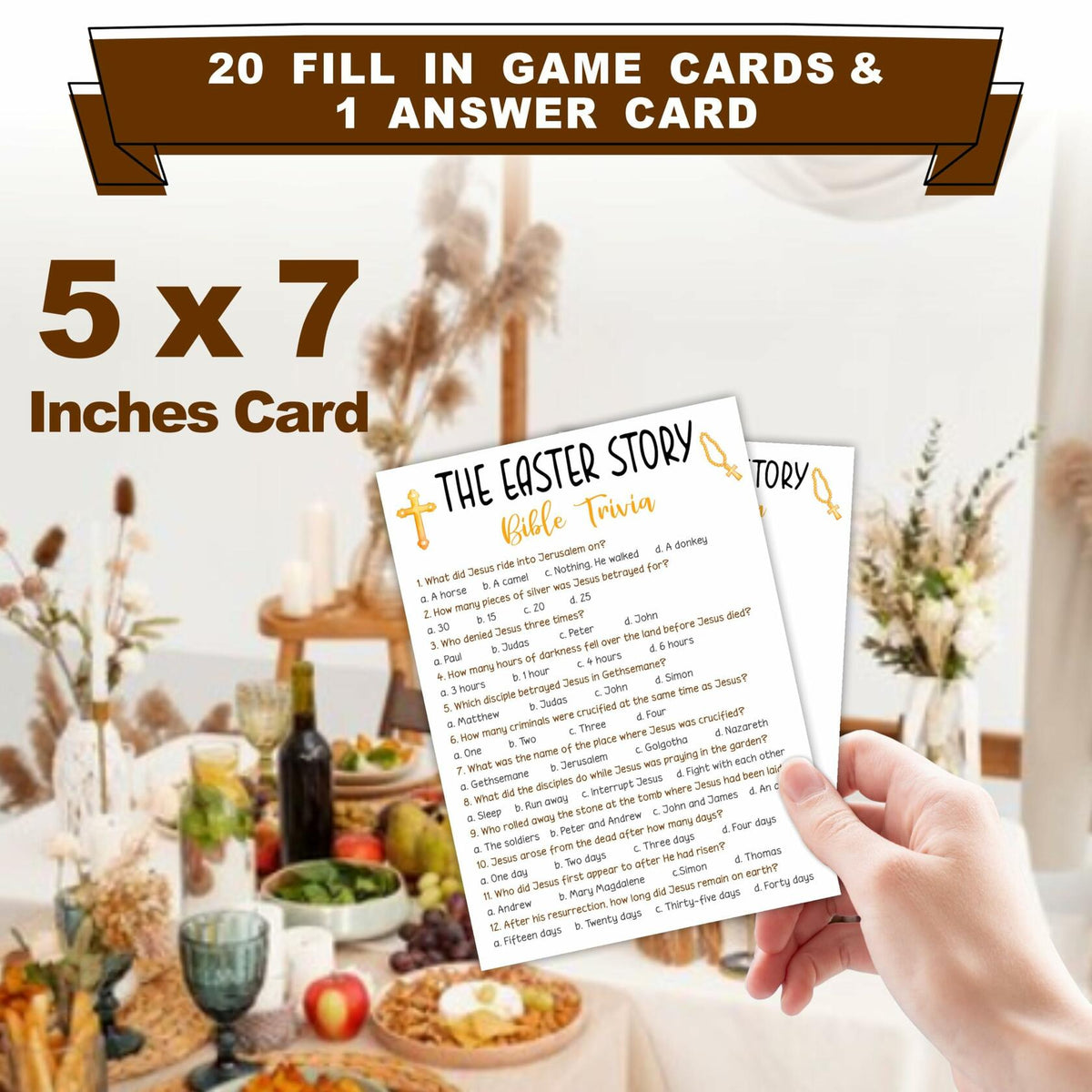 The Easter Story Bible Game Cards Christian Party Game 20 Pcs
