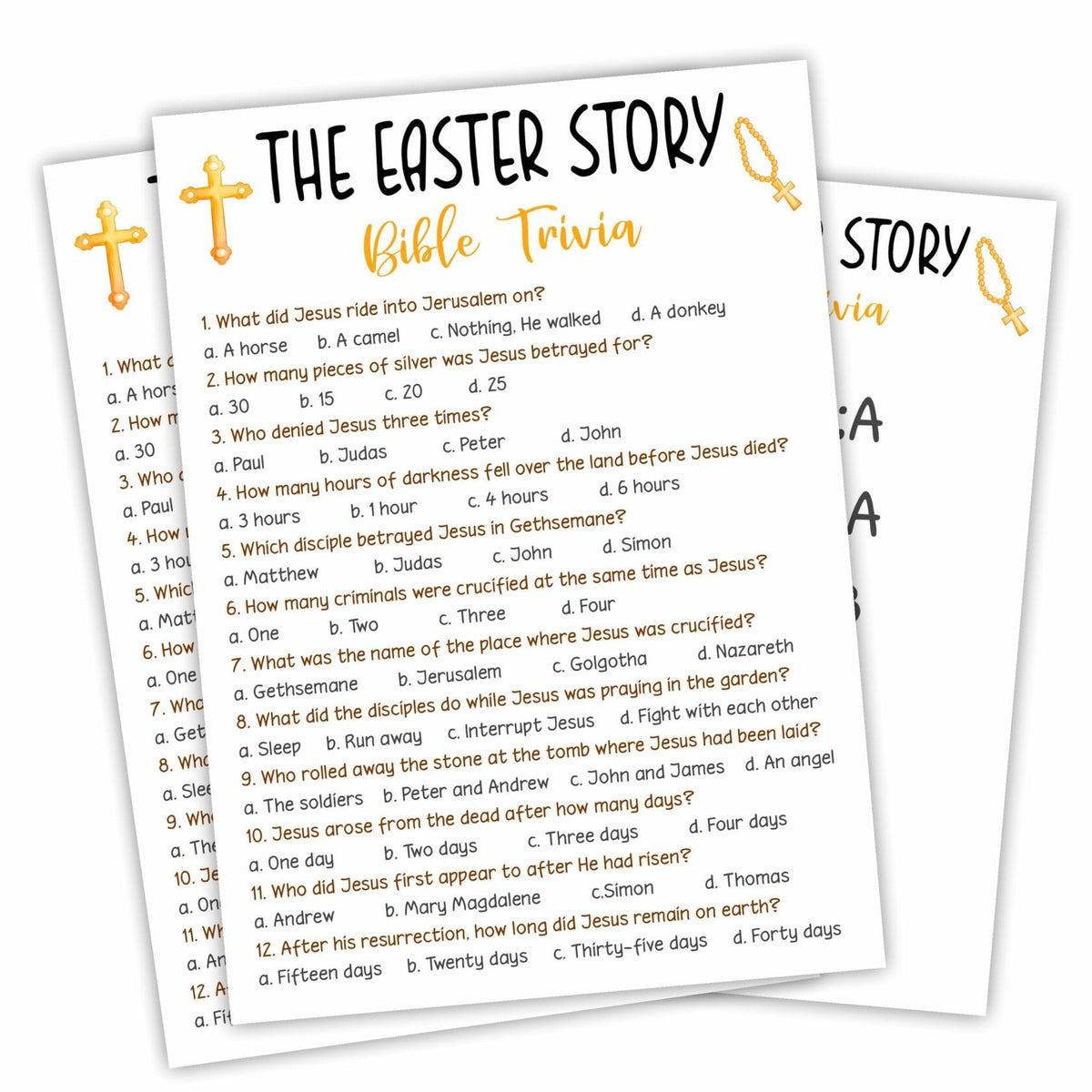 The Easter Story Bible Game Cards Christian Party Game 20 Pcs