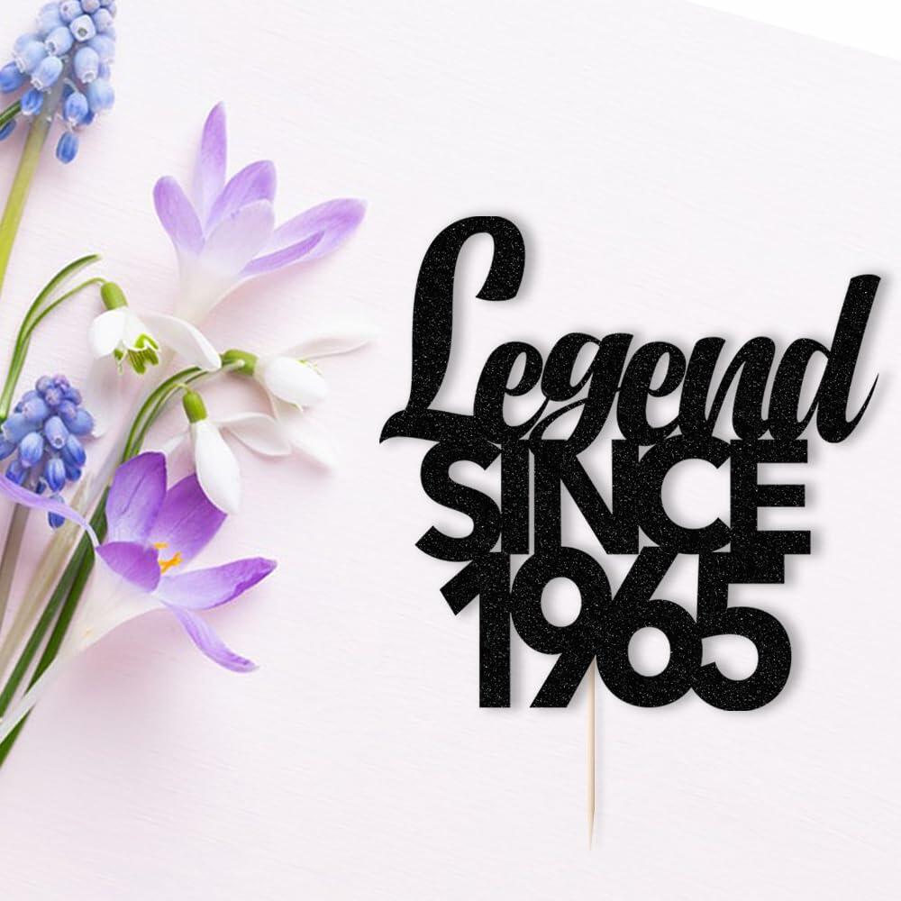 Legend Since 1965 60th Birthday Cake Topper Black Funny Fabulous Decor
