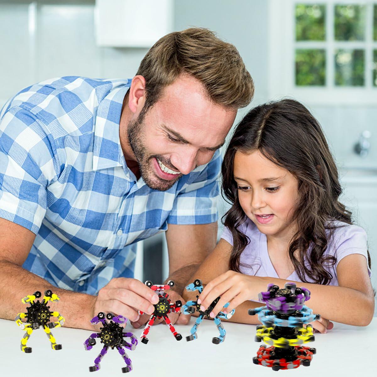 4pcs Deformation Fingertip Gyroscope Toys Stress Relief Fidget Toy Set