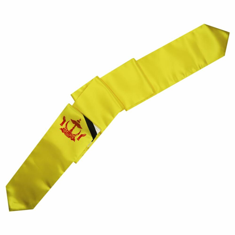 SNUWITH Brunei Flag Graduation Sash Double Sided 180x13cm