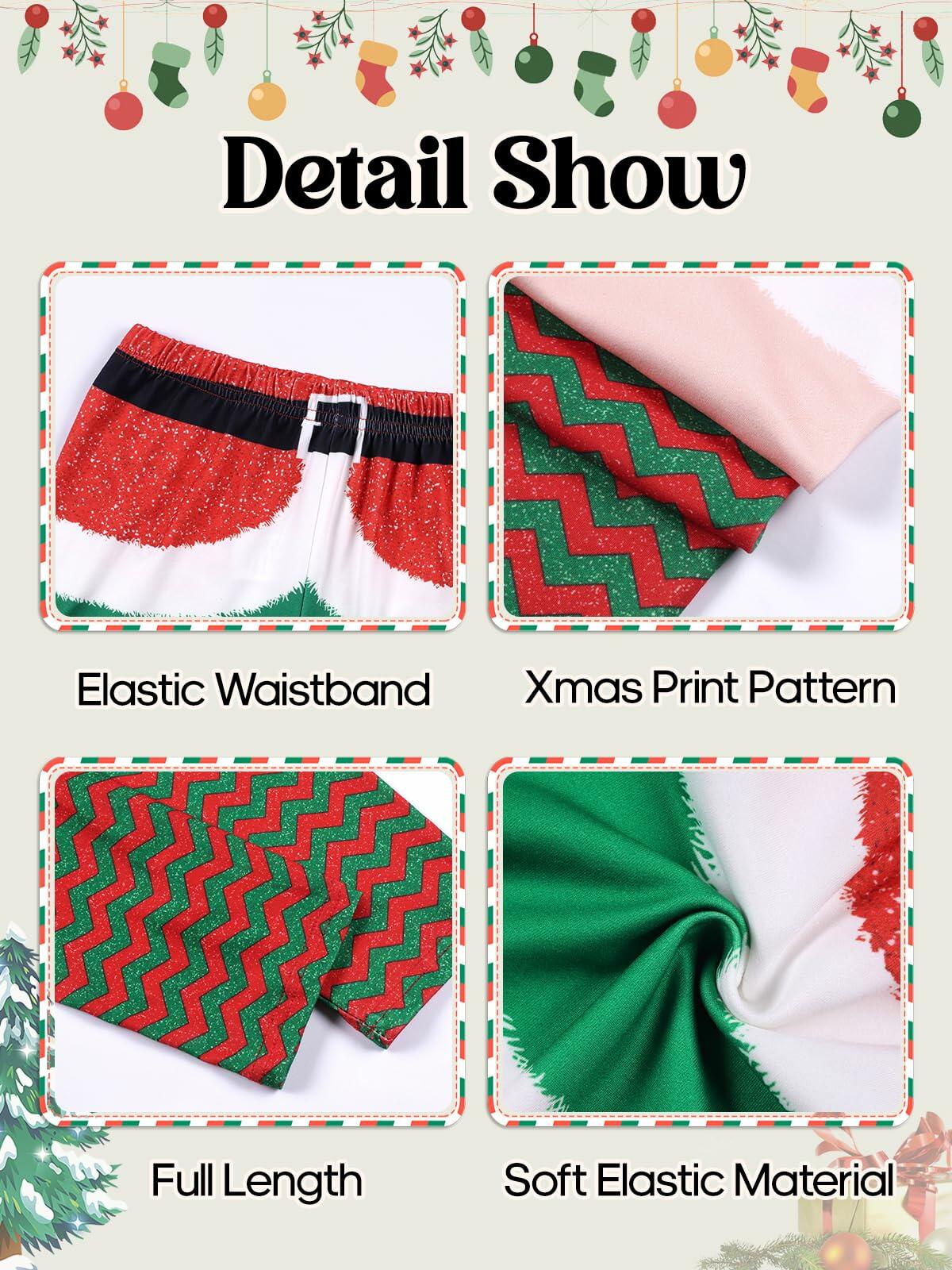 Patgoal Girls Christmas Ugly Print Leggings High Waist Full Length Size 11-12