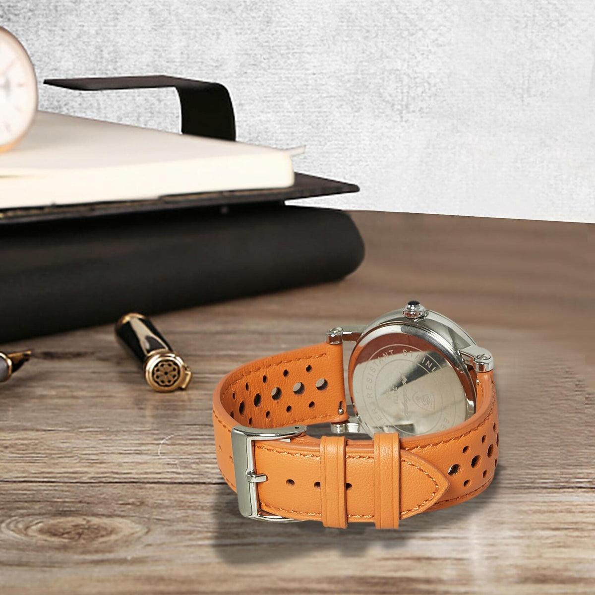 Jeereal Leather Watch Band Strap 22mm Tan Genuine Leather
