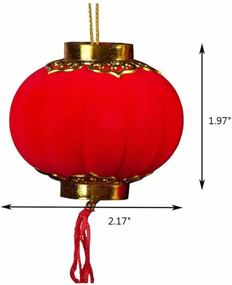 Yuumluo Red Lanterns 16 Pcs Mini Plastic Hanging Lanterns 1.97"x2.17"